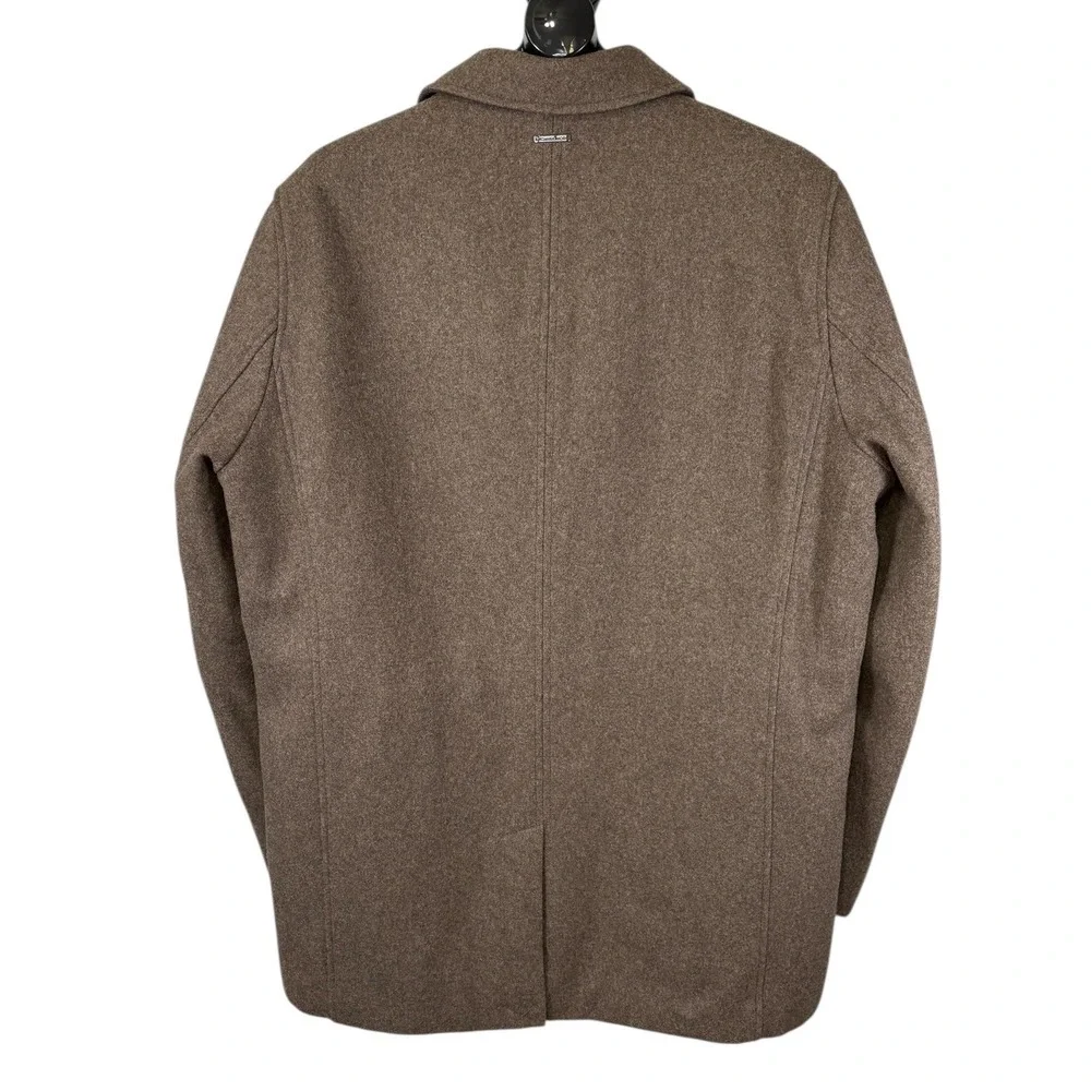 Michael‎ Kors Mens Wool Blend Car Coat Brown Button Front Overcoat Jacket Large
